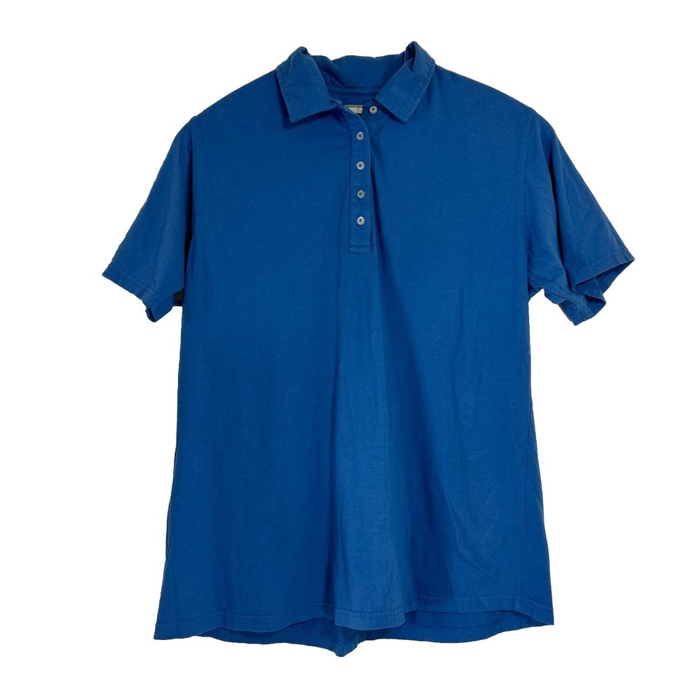 ECO Polo Shirt XL Royal Blue‎ Organic Cotton Collar Button Comfort Career Casual